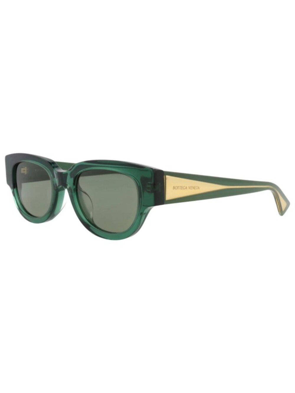 New Bottega Veneta Women's Sunglasses Round Oval Recycled Acetate Frame Green